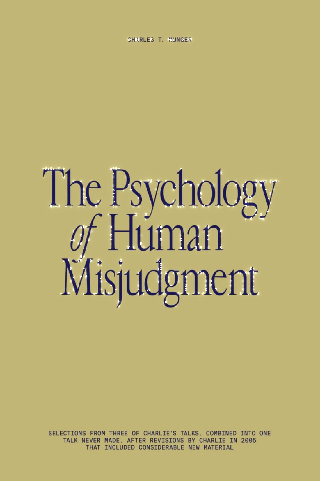 Charles T. Munger, The Psychology of Human Misjudgment