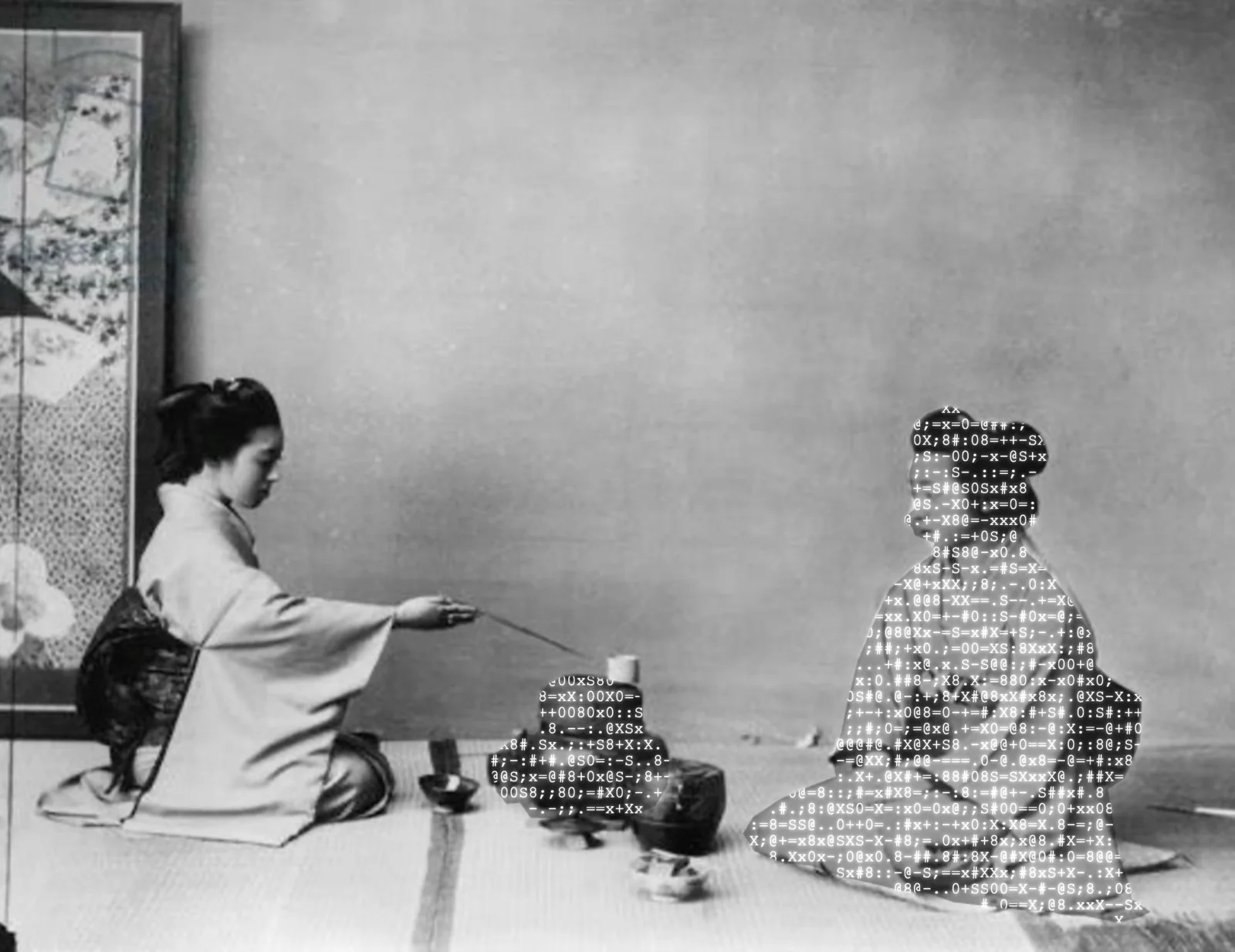 A woman preparing tea with a teapot